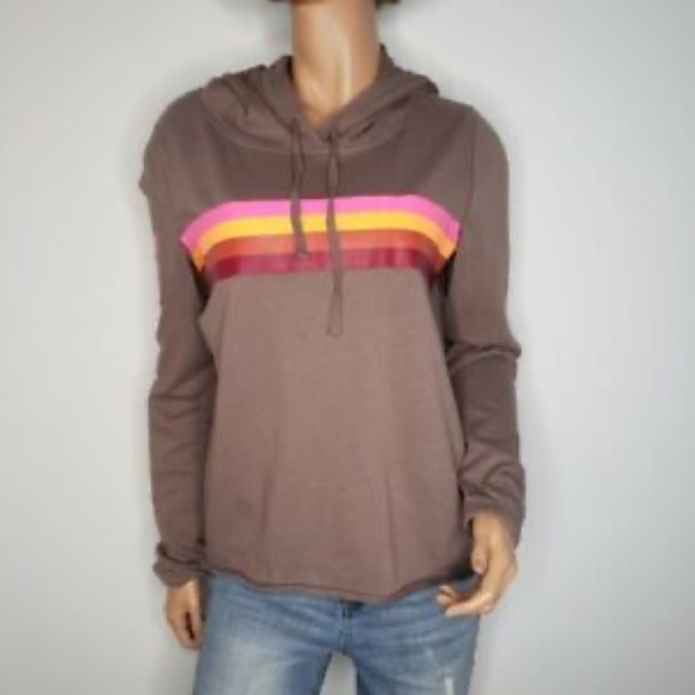 NWOT! PINK Victoria’s Secret “Love Pink” Cotton Rainbow Hoodie, Size XS